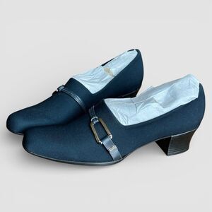 NEW Munro Women's Cindi Pumps Block Heel  Slip On Shoes Size 7 Narrow Buckle USA